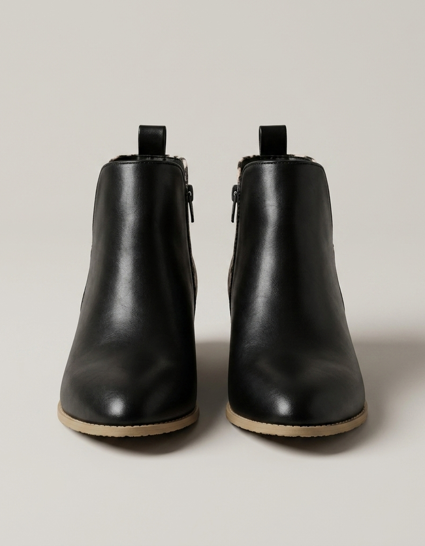 PLUXSTYLE::numise::womens-low-heel-side-zip-boots::pack-black