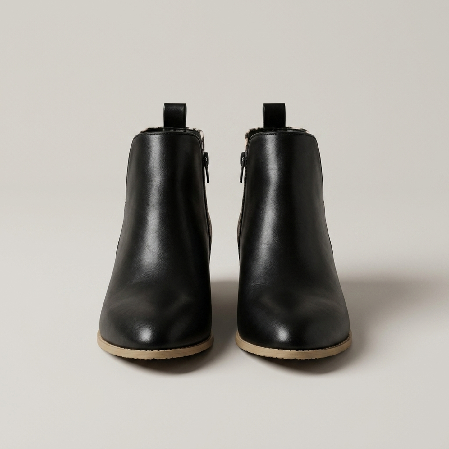 PLUXSTYLE::numise::womens-low-heel-side-zip-boots::pack-black