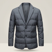 PLUXSTYLE::numise::mens-notch-lapel-puffer-parka::pack-grey