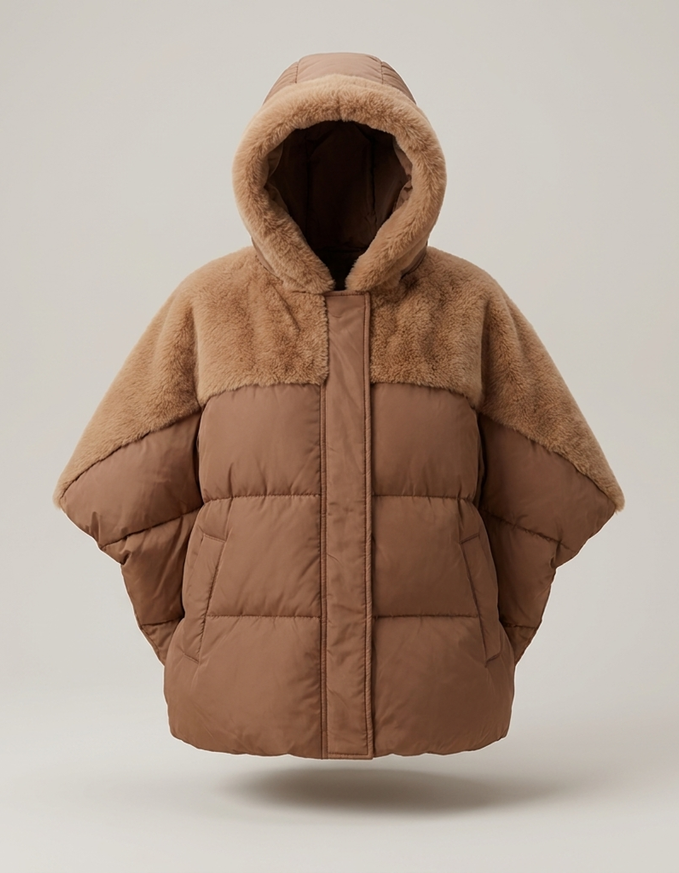 PLUXSTYLE::numise::quilted-hooded-winter-parka::pack-brown