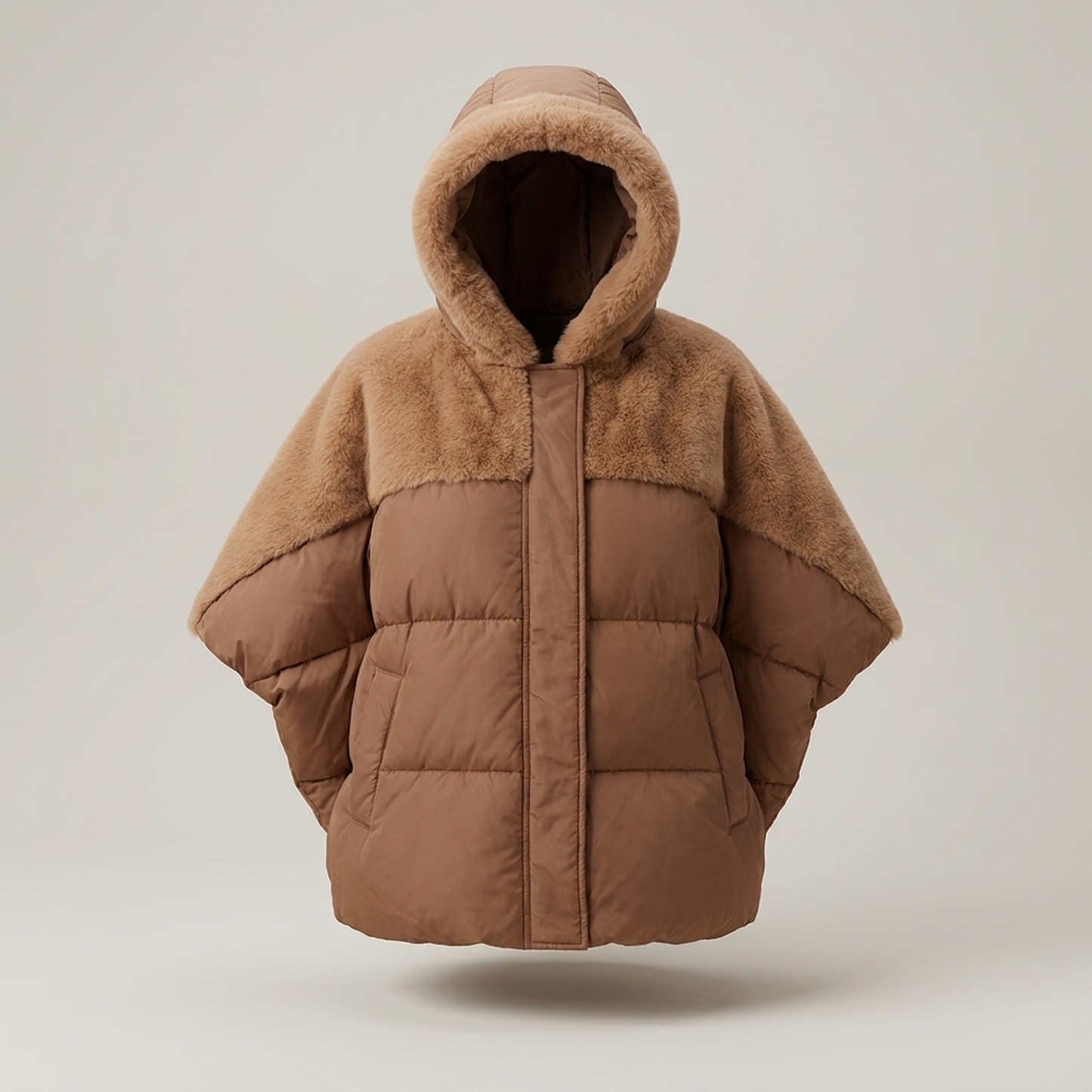 PLUXSTYLE::numise::quilted-hooded-winter-parka::pack-brown