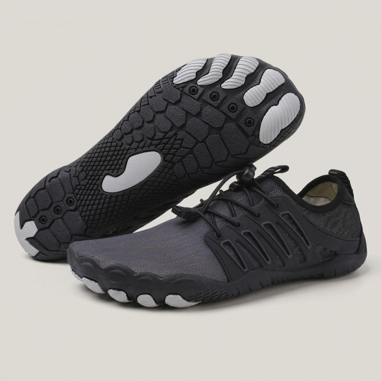 PLUXSTYLE::numise::mens-barefoot-walking-shoes::pack-black
