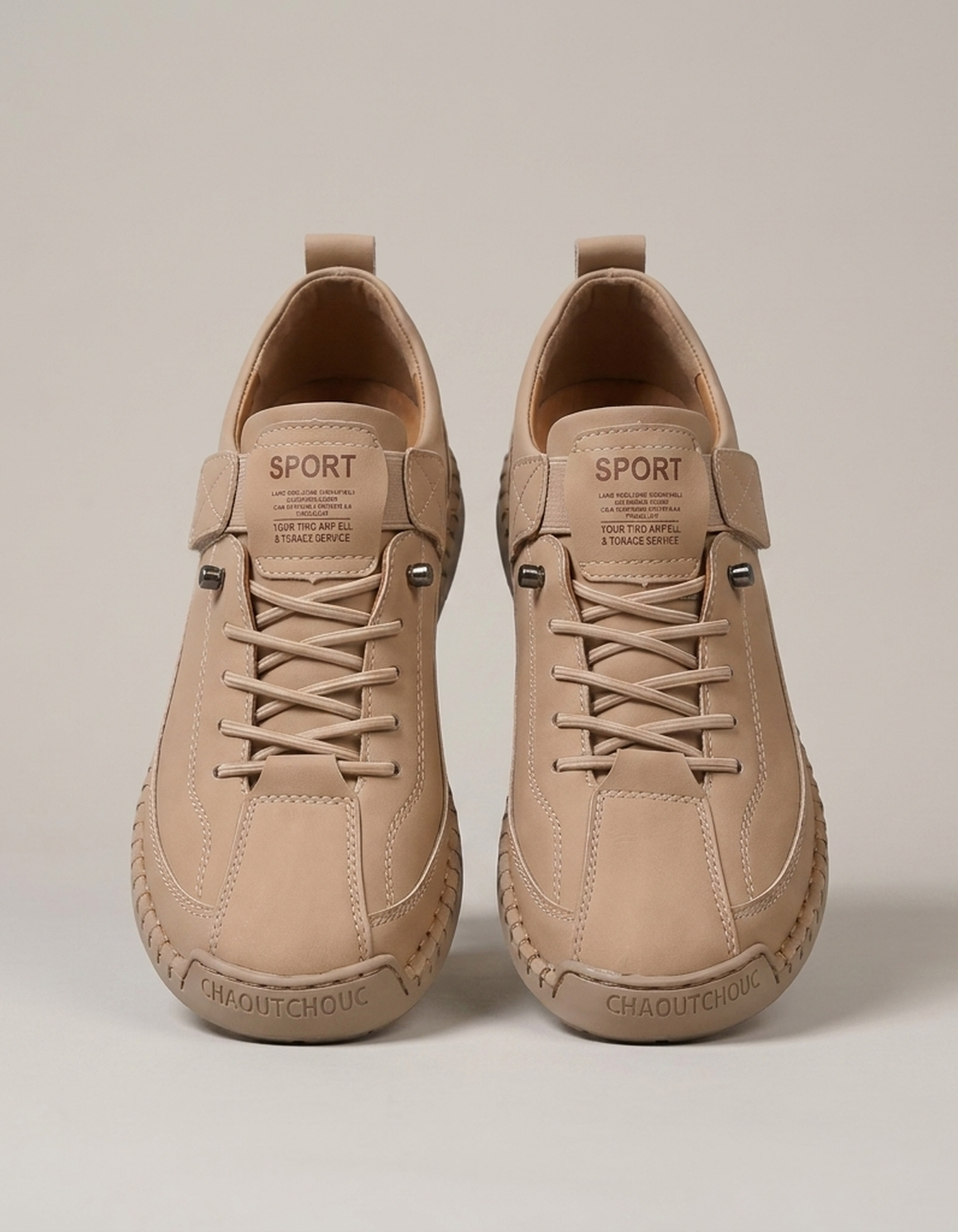 PLUXSTYLE::numise::womens-elastic-panel-trainers::pack-beige