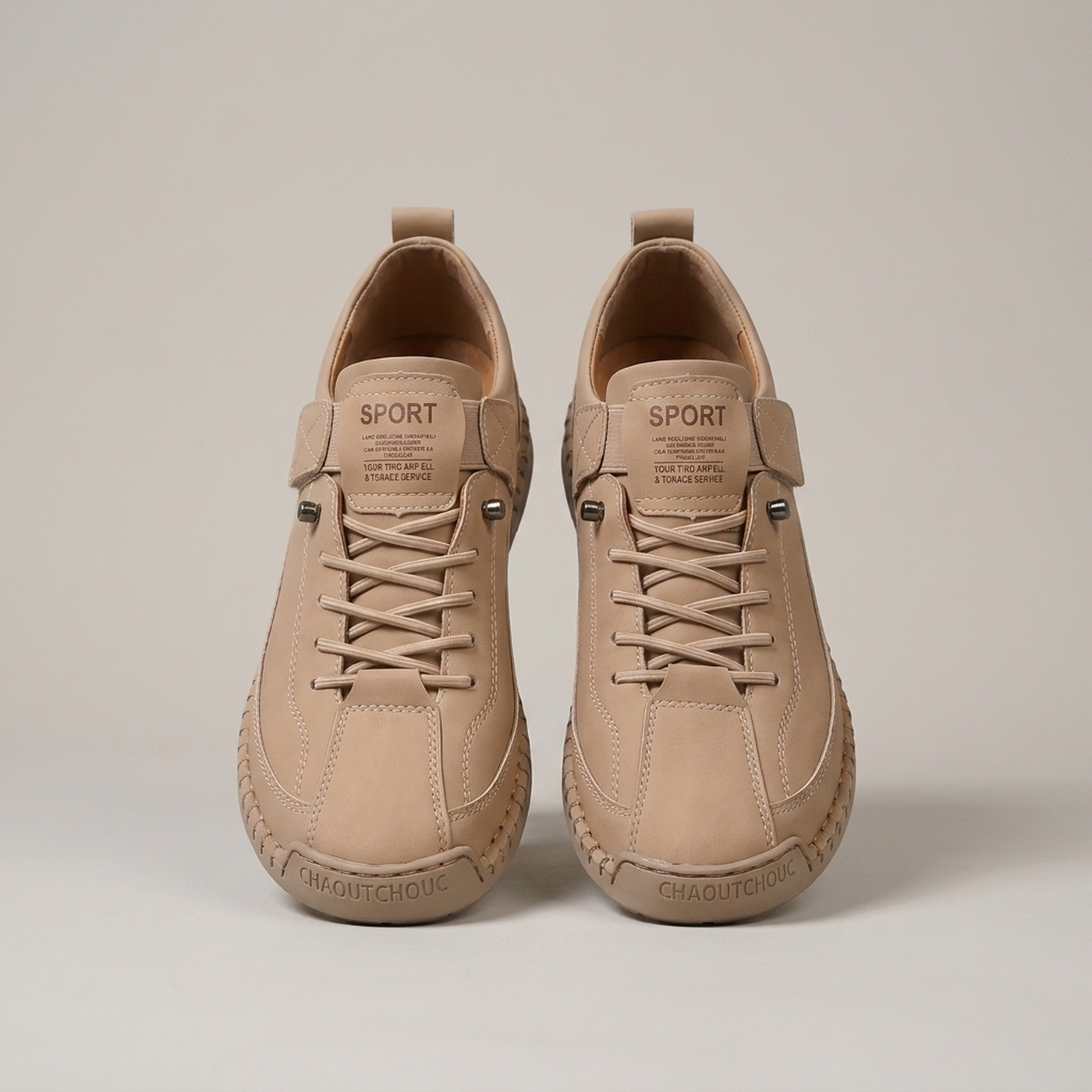 PLUXSTYLE::numise::womens-elastic-panel-trainers::pack-beige