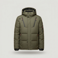 PLUXSTYLE::numise::mens-water-repellent-tailored-parka::pack-green