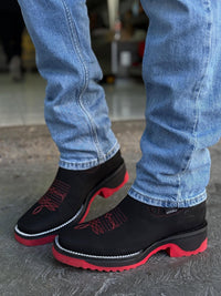 PLUXSTYLE::numise::square-toe-western-ankle-boots::lifestyle-keep-2