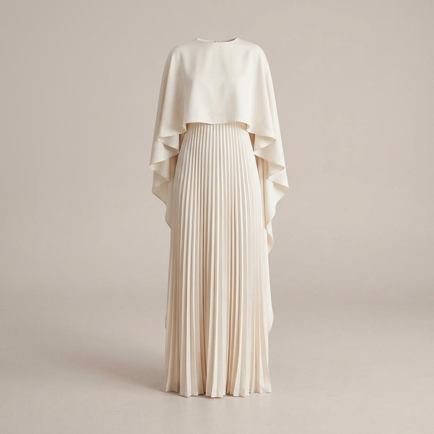 PLUXSTYLE::numise::aniya-cape-sleeve-maxi-dress::pack-white