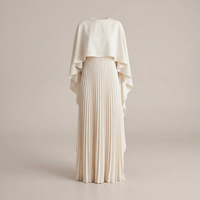 PLUXSTYLE::numise::aniya-cape-sleeve-maxi-dress::pack-white