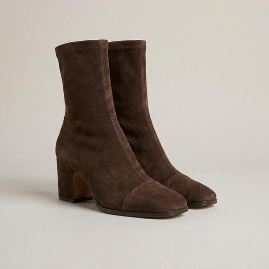 PLUXSTYLE::numise::claudia-comfort-block-heel-ankle-boots::closeup-detail