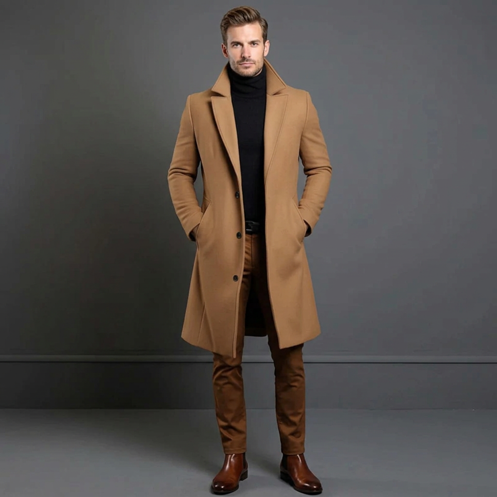 Men's Elegant Longline Coat