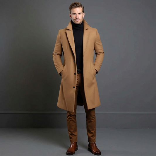Men's Elegant Longline Coat