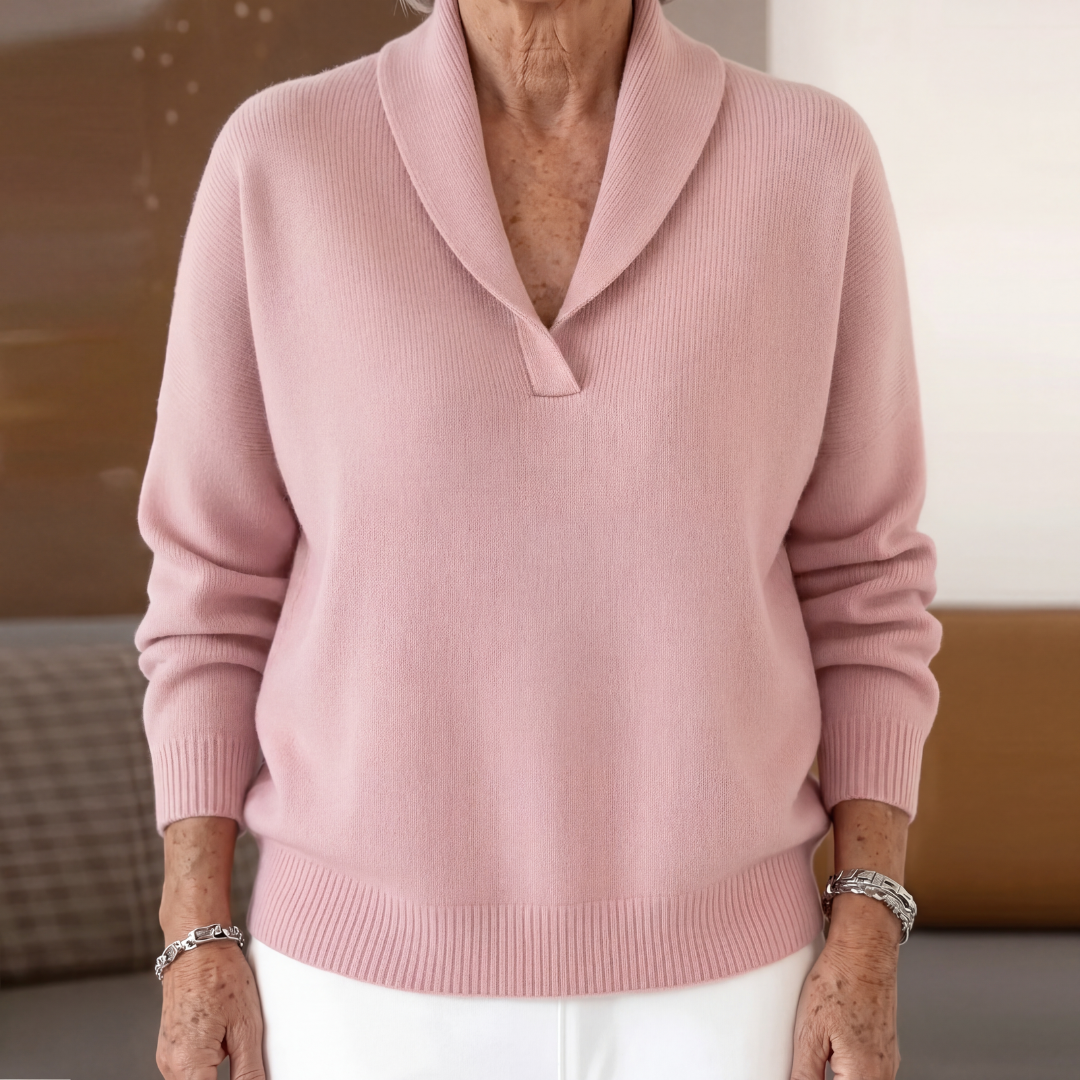 Pull femme à coupe décontractée et col en V