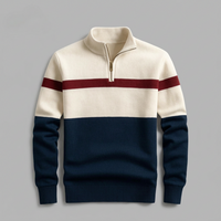 Colorblock Quarter-Zip Sweater