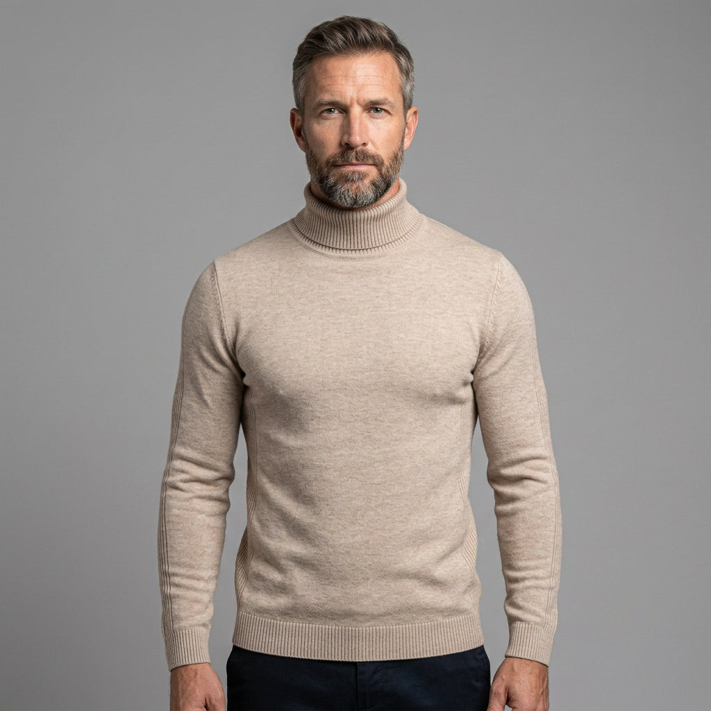 Schmal geschnittener Pullover mit Stehkragen für Herren
