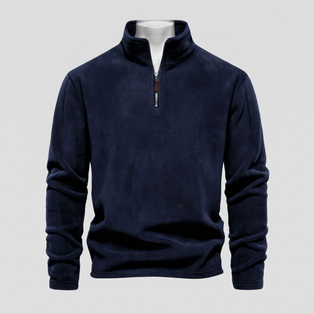 Men’s Quarter-Zip Stand Collar Pullover