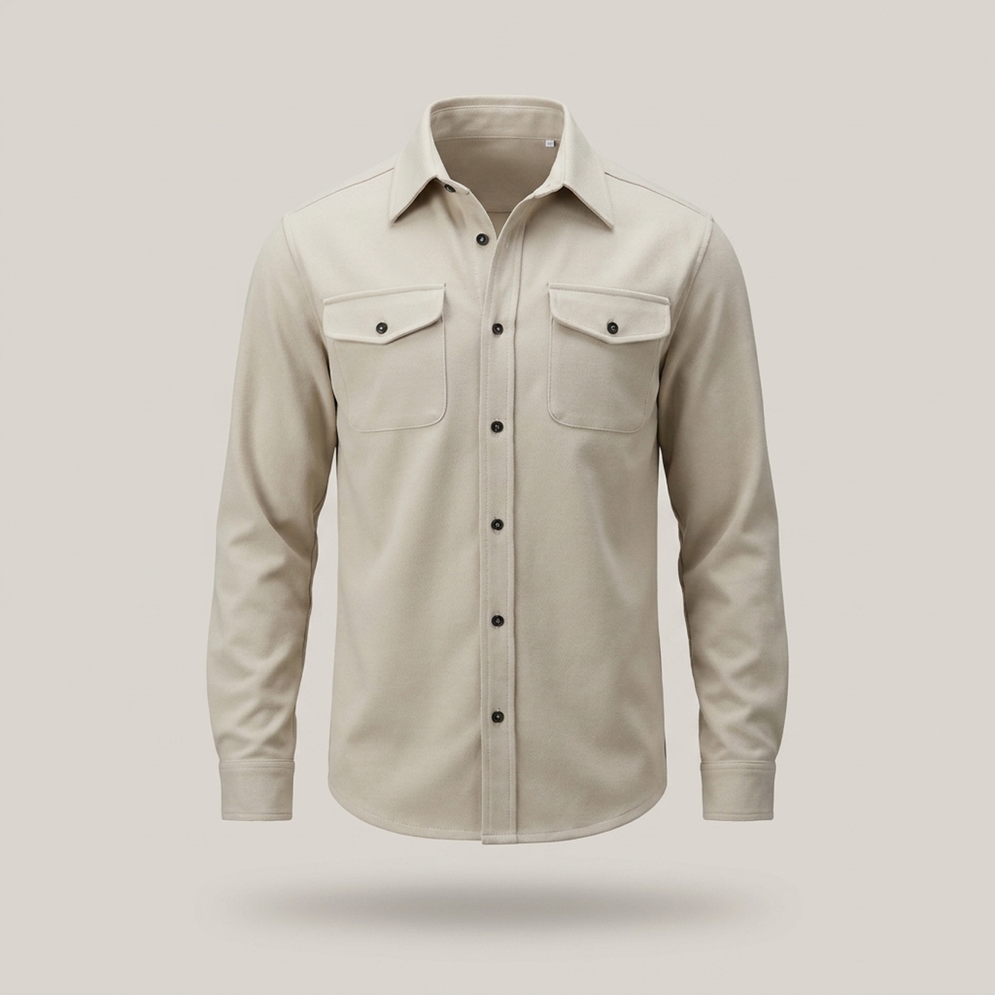 PLUXSTYLE::numise::mens-relaxed-shirt-jacket::pack-cream