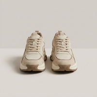 PLUXSTYLE::numise::paneled-chunky-platform-sneakers::pack-beige