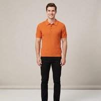 PLUXSTYLE::numise::mens-cable-texture-polo-top::front