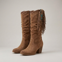 PLUXSTYLE::numise::womens-fringe-cowboy-boots::closeup-detail