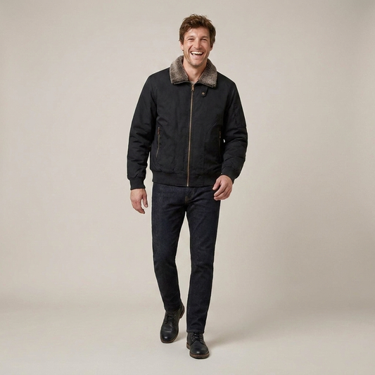 PLUXSTYLE::numise::mens-zip-front-bomber-parka::front