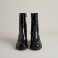 PLUXSTYLE::numise::modern-square-toe-ankle-boots::pack-black