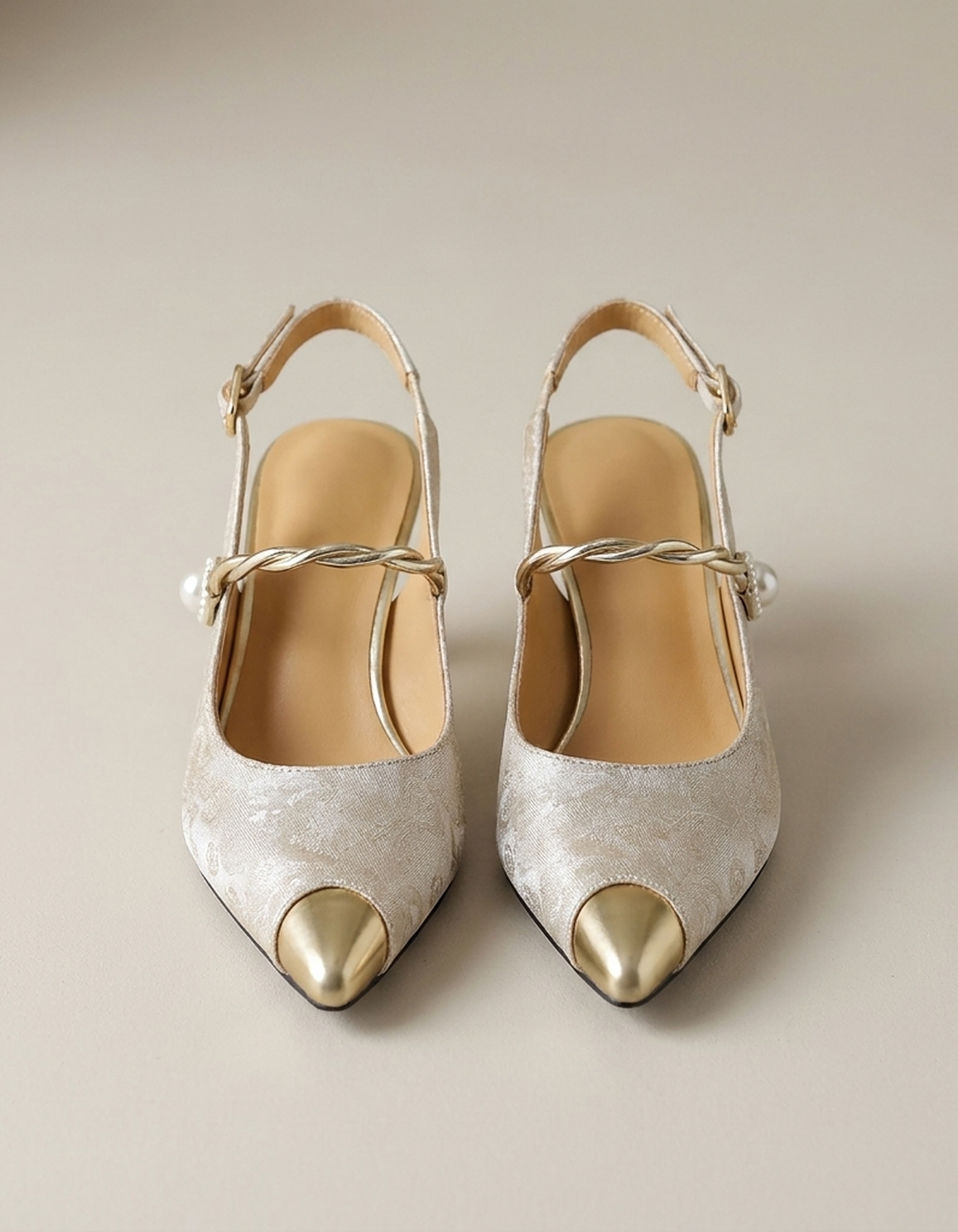 PLUXSTYLE::numise::amelie-pearl-strap-slingback-pumps::pack-beige