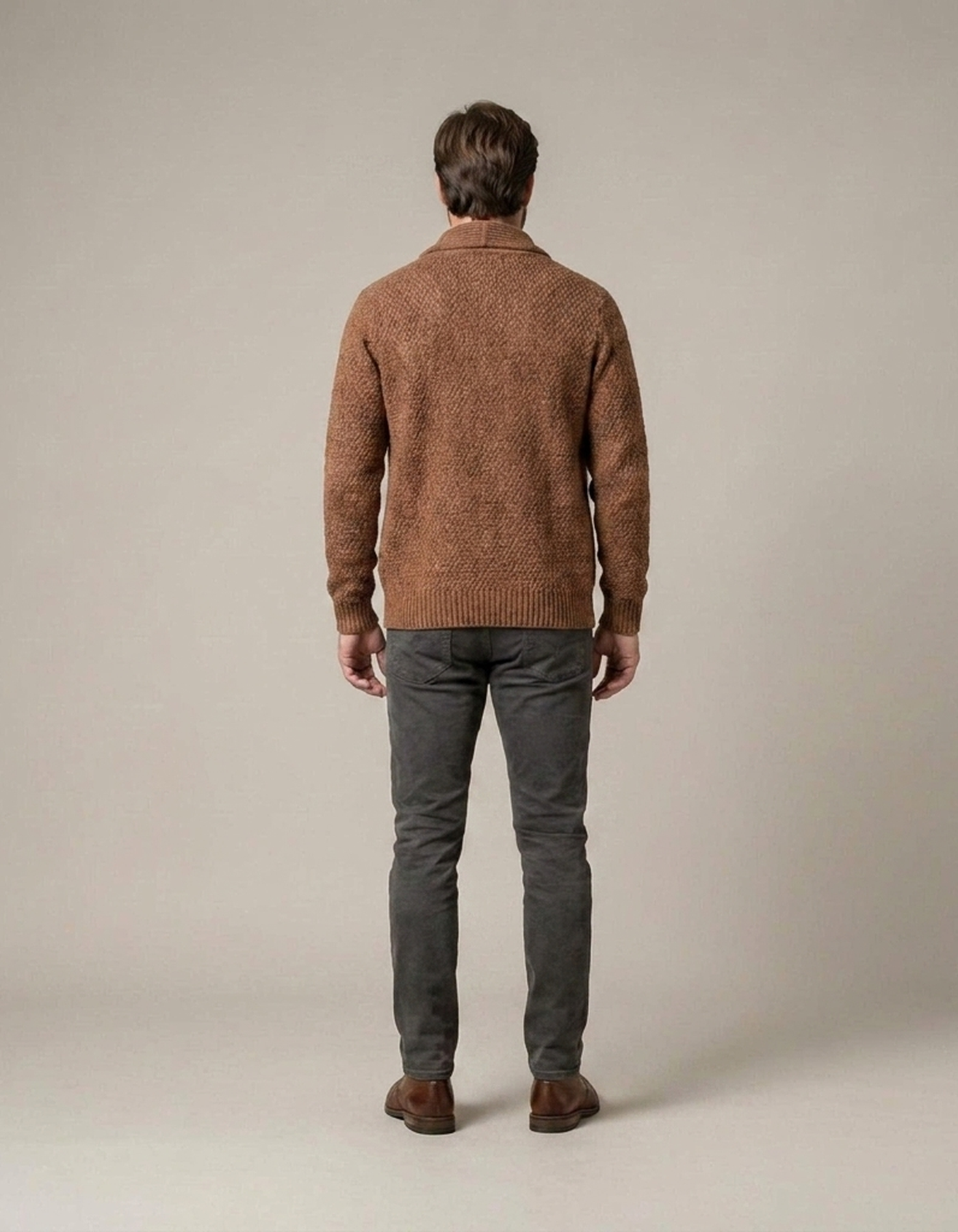 PLUXSTYLE::numise::mens-button-front-cardigan::back