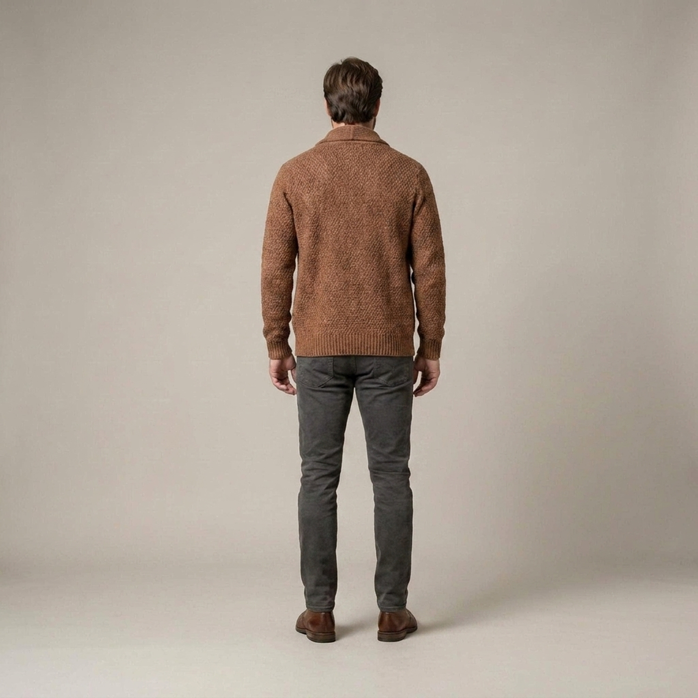 PLUXSTYLE::numise::mens-button-front-cardigan::back