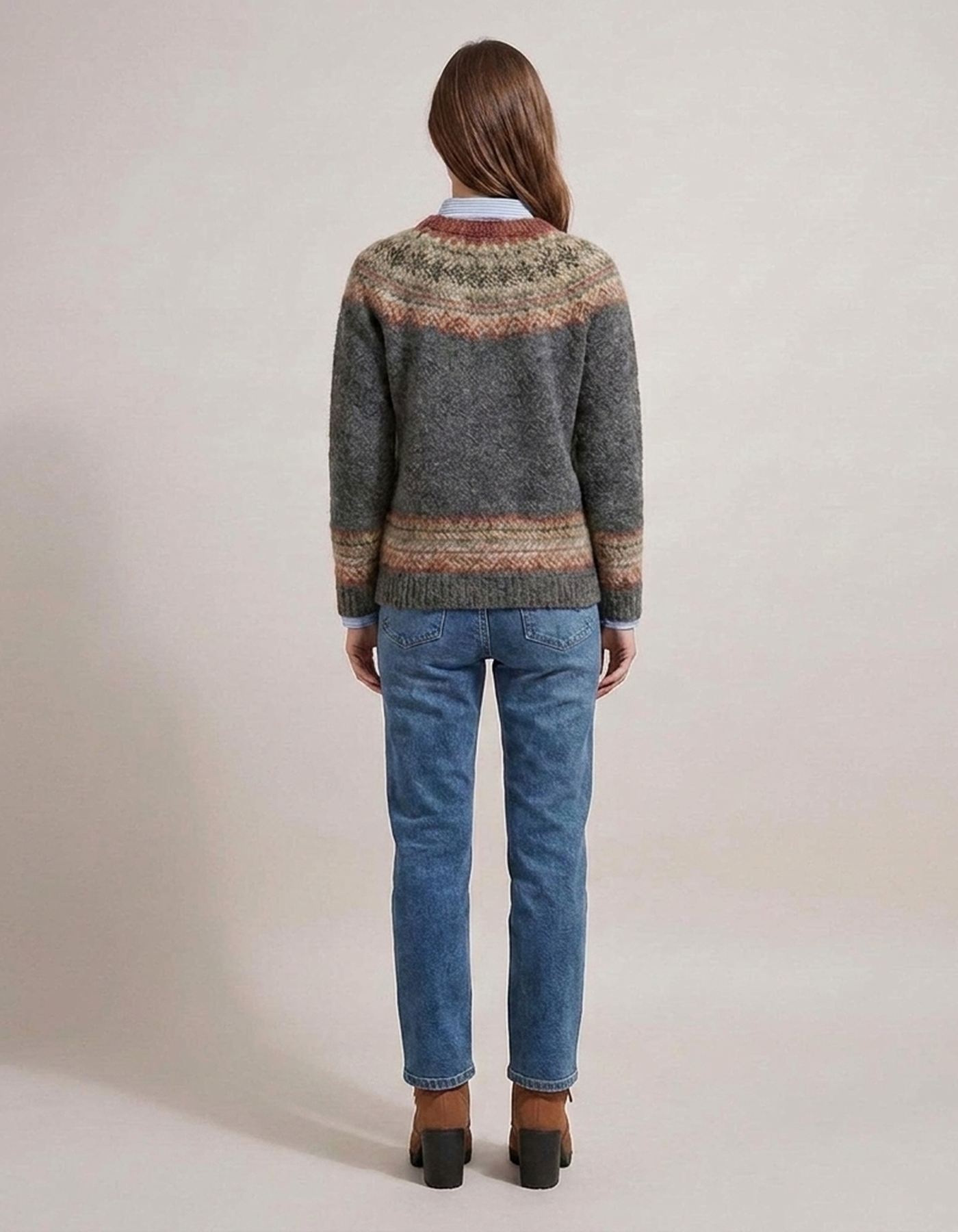PLUXSTYLE::numise::aria-fair-isle-sweater::back