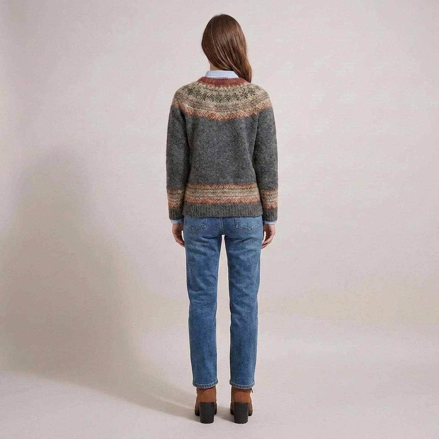 PLUXSTYLE::numise::aria-fair-isle-sweater::back
