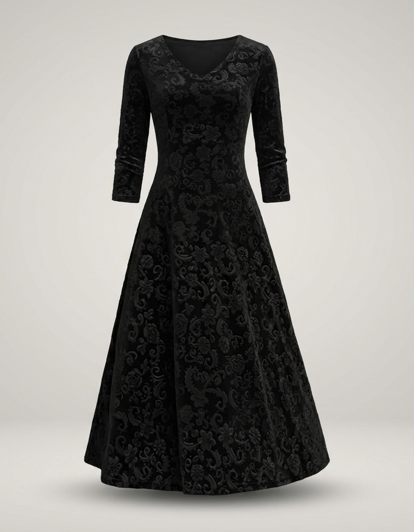 PLUXSTYLE::numise::alora-vintage-inspired-midi-dress::pack-black