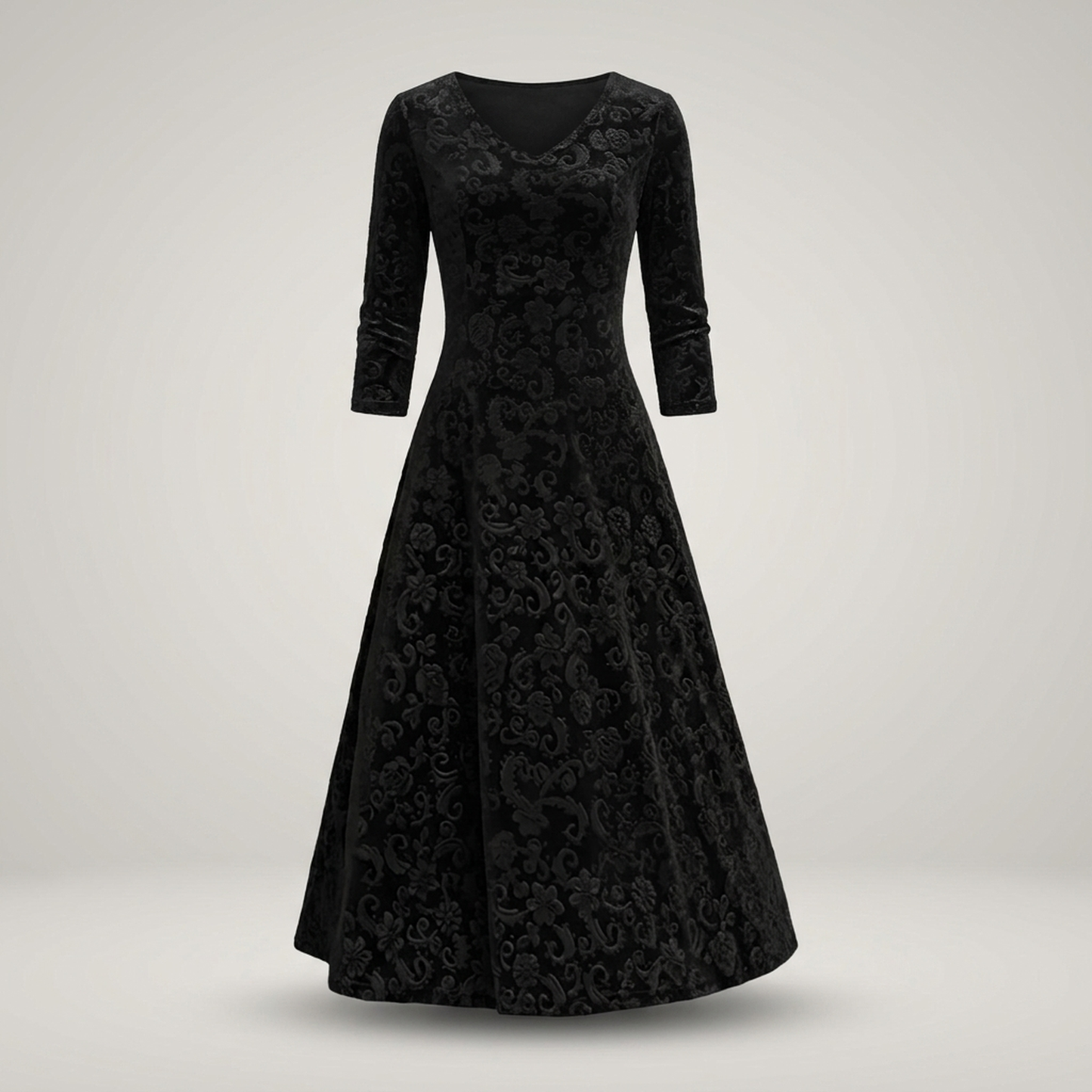 PLUXSTYLE::numise::alora-vintage-inspired-midi-dress::pack-black