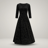 PLUXSTYLE::numise::alora-vintage-inspired-midi-dress::pack-black