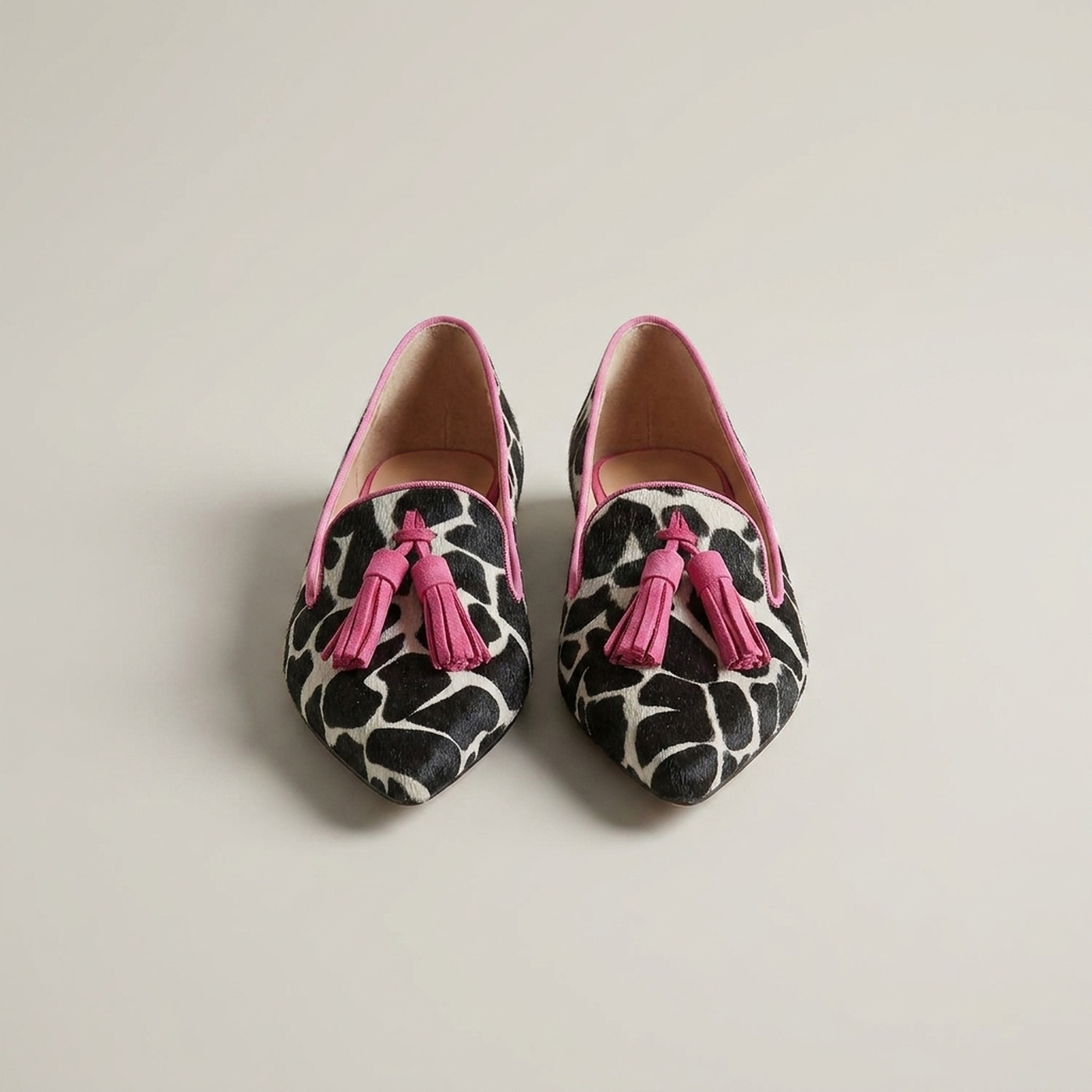 PLUXSTYLE::numise::alexis-pointed-toe-tassel-loafers::pack-pink