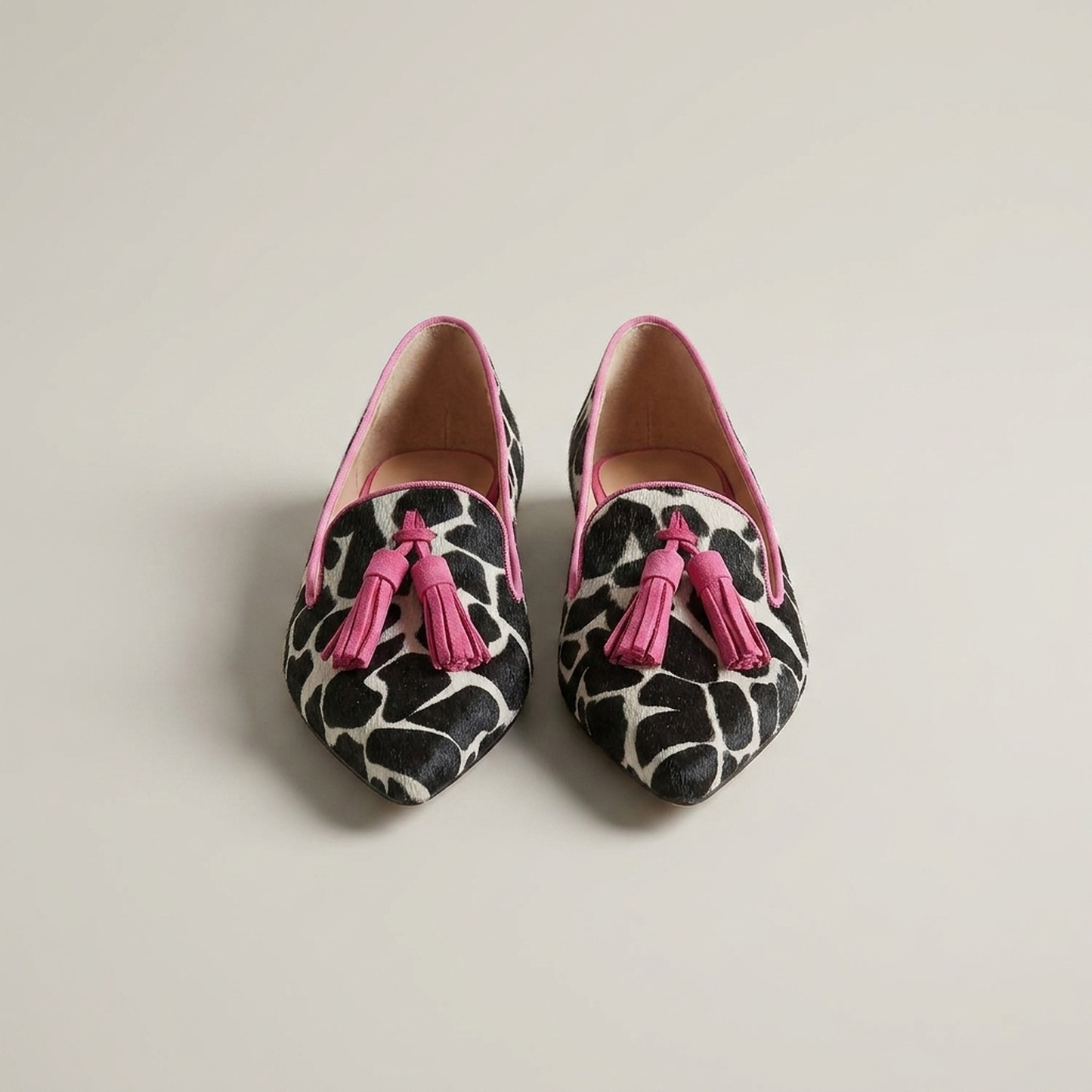 PLUXSTYLE::numise::alexis-pointed-toe-tassel-loafers::pack-pink