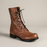 PLUXSTYLE::numise::womens-vintage-lace-up-combat-boots::closeup-hero