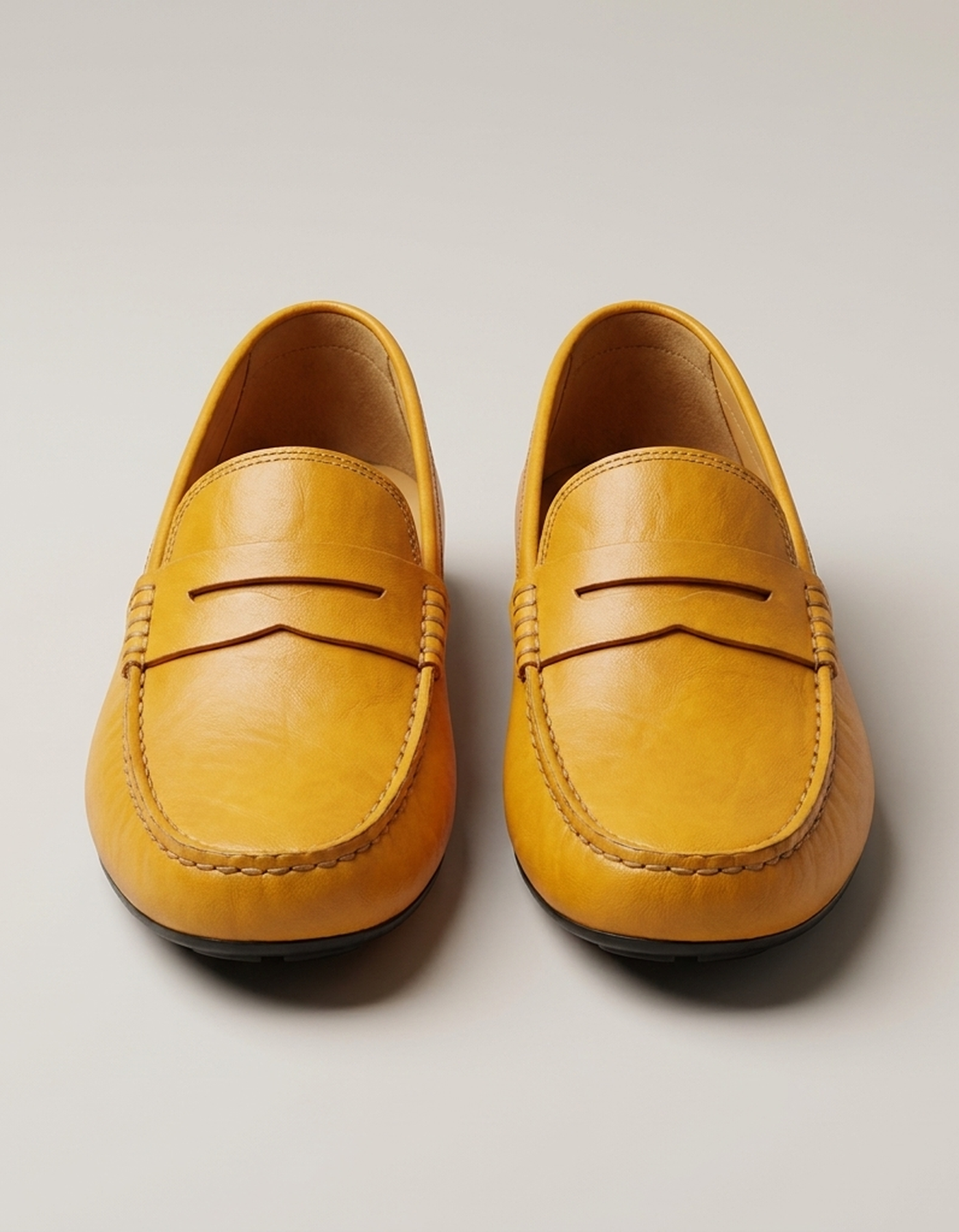 PLUXSTYLE::numise::mens-contrast-stitch-penny-loafers-1::pack-yellow