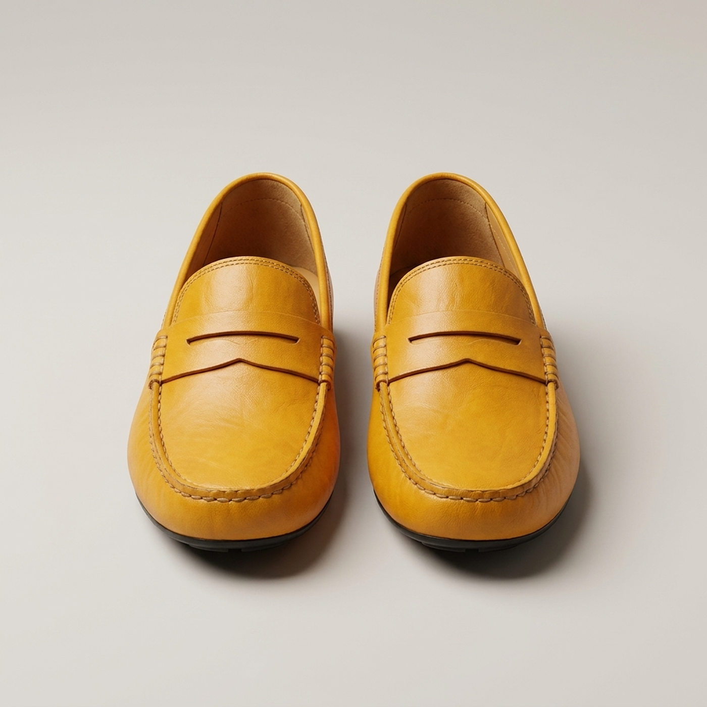 PLUXSTYLE::numise::mens-contrast-stitch-penny-loafers-1::pack-yellow