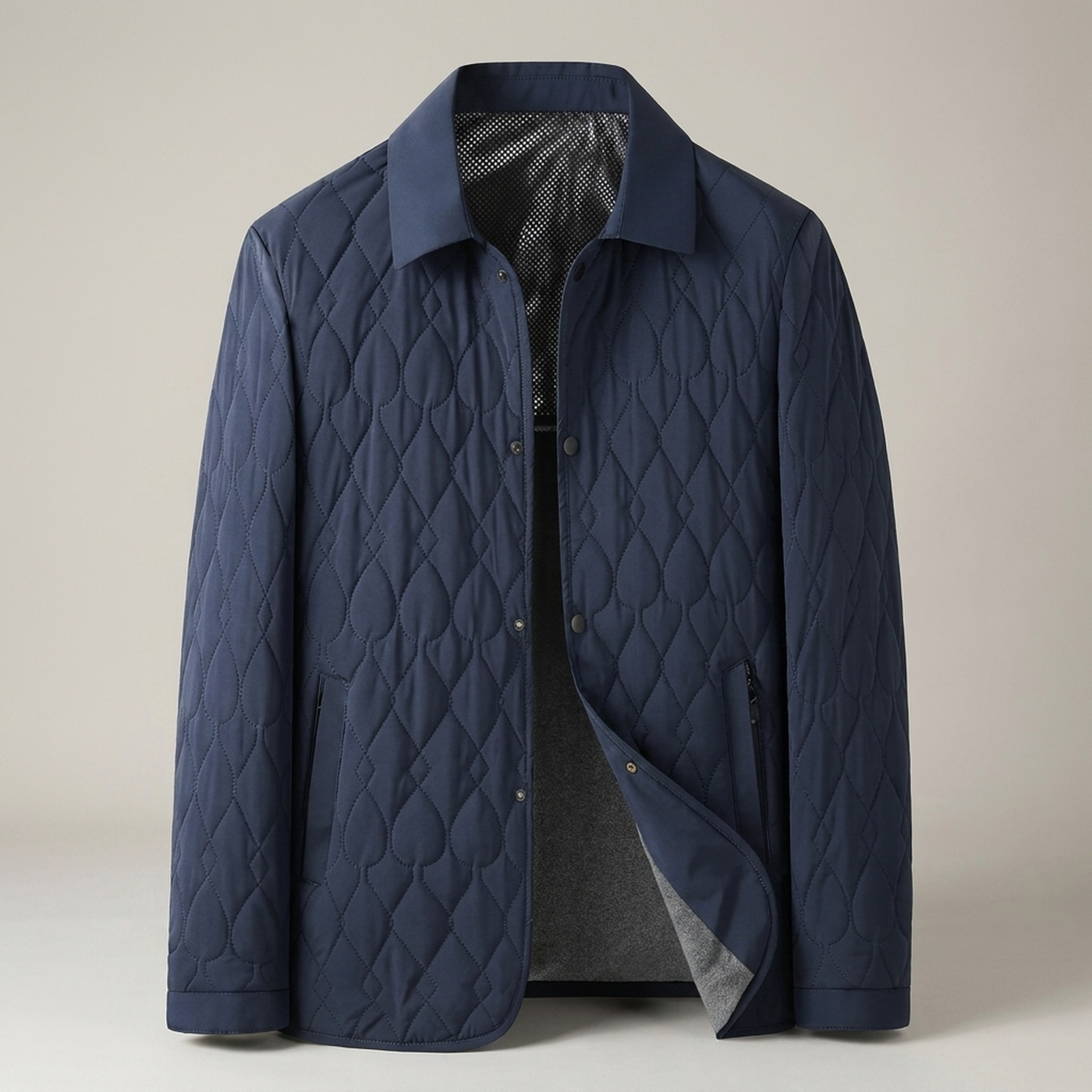 PLUXSTYLE::numise::mens-button-front-quilted-parka::pack-navy-blue
