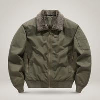 PLUXSTYLE::numise::mens-zip-front-bomber-parka::pack-green