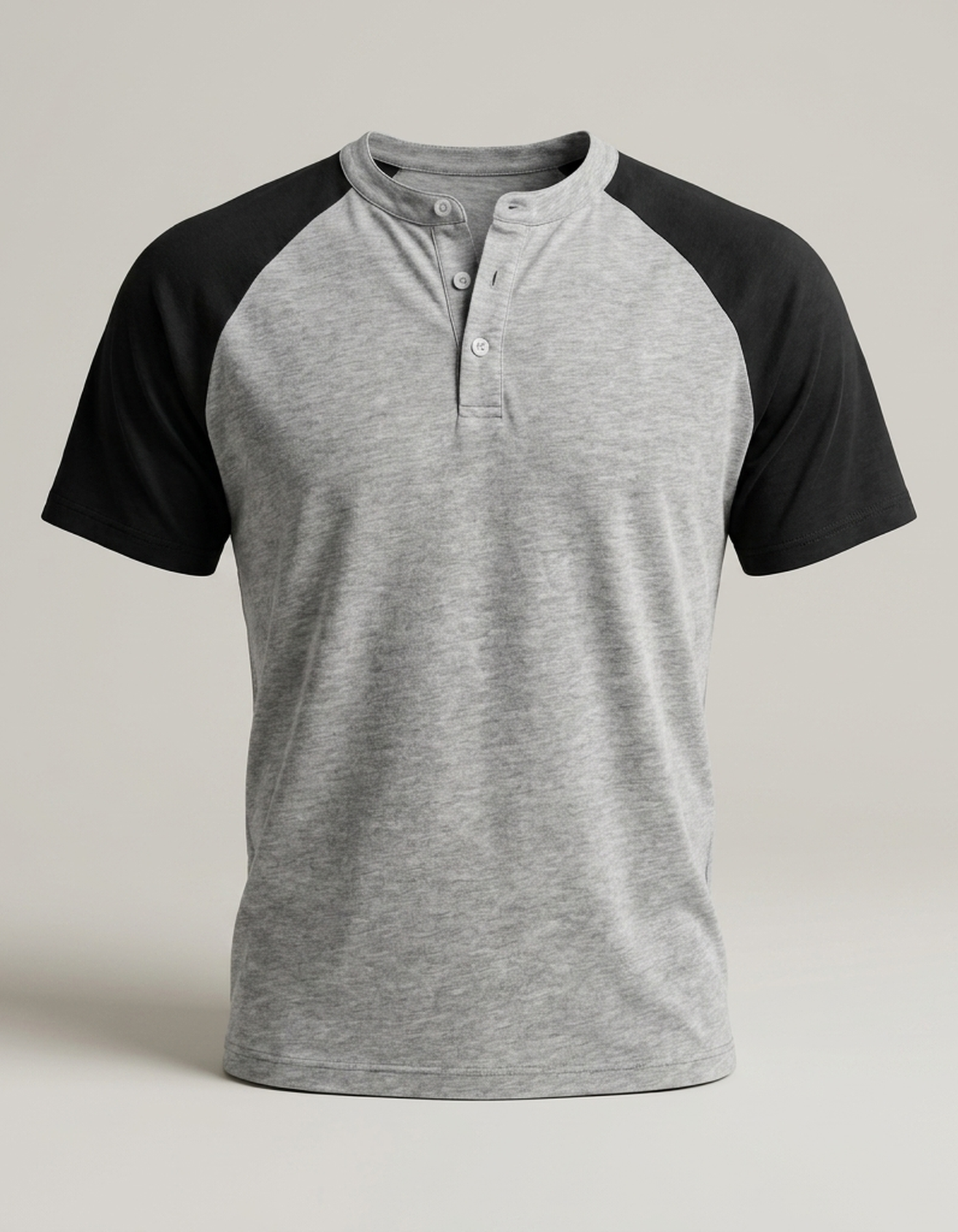 PLUXSTYLE::numise::acid-wash-henley-top::pack-light-grey