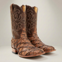 PLUXSTYLE::numise::mens-brown-exotic-boots::closeup-detail
