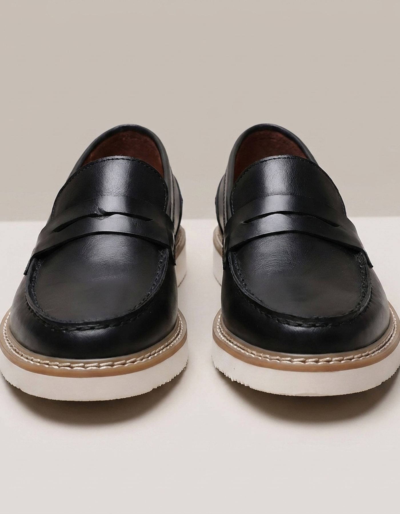 PLUXSTYLE::numise::bergamo-polished-penny-loafers::pack-black