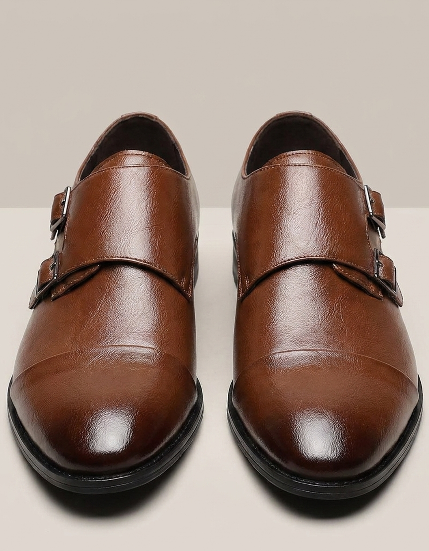 PLUXSTYLE::numise::mens-cap-toe-double-monk-dress-shoes::pack-brown