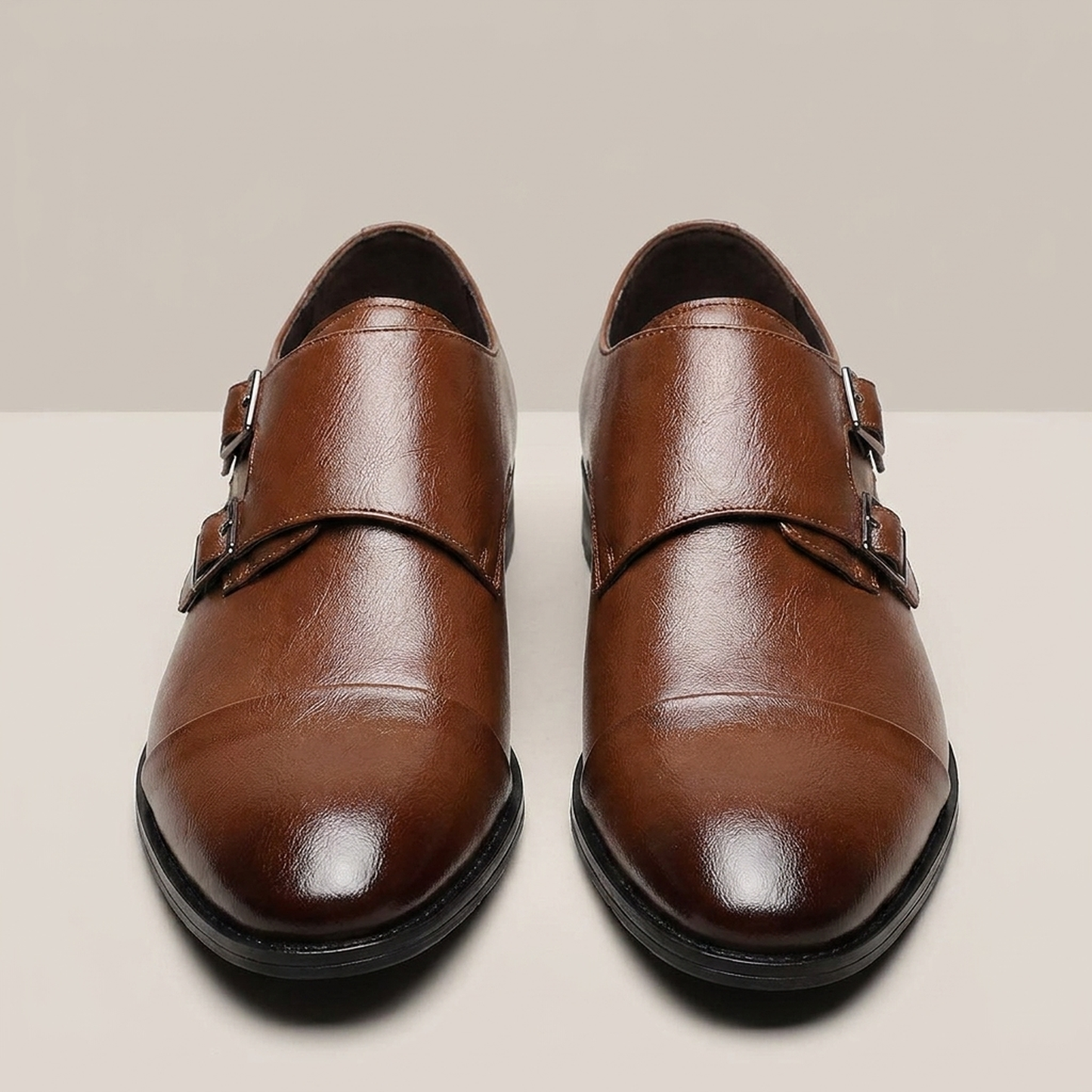 PLUXSTYLE::numise::mens-cap-toe-double-monk-dress-shoes::pack-brown