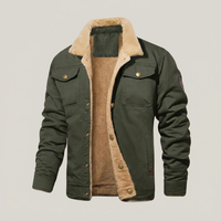 PLUXSTYLE::numise::mens-button-front-parka::pack-army-green