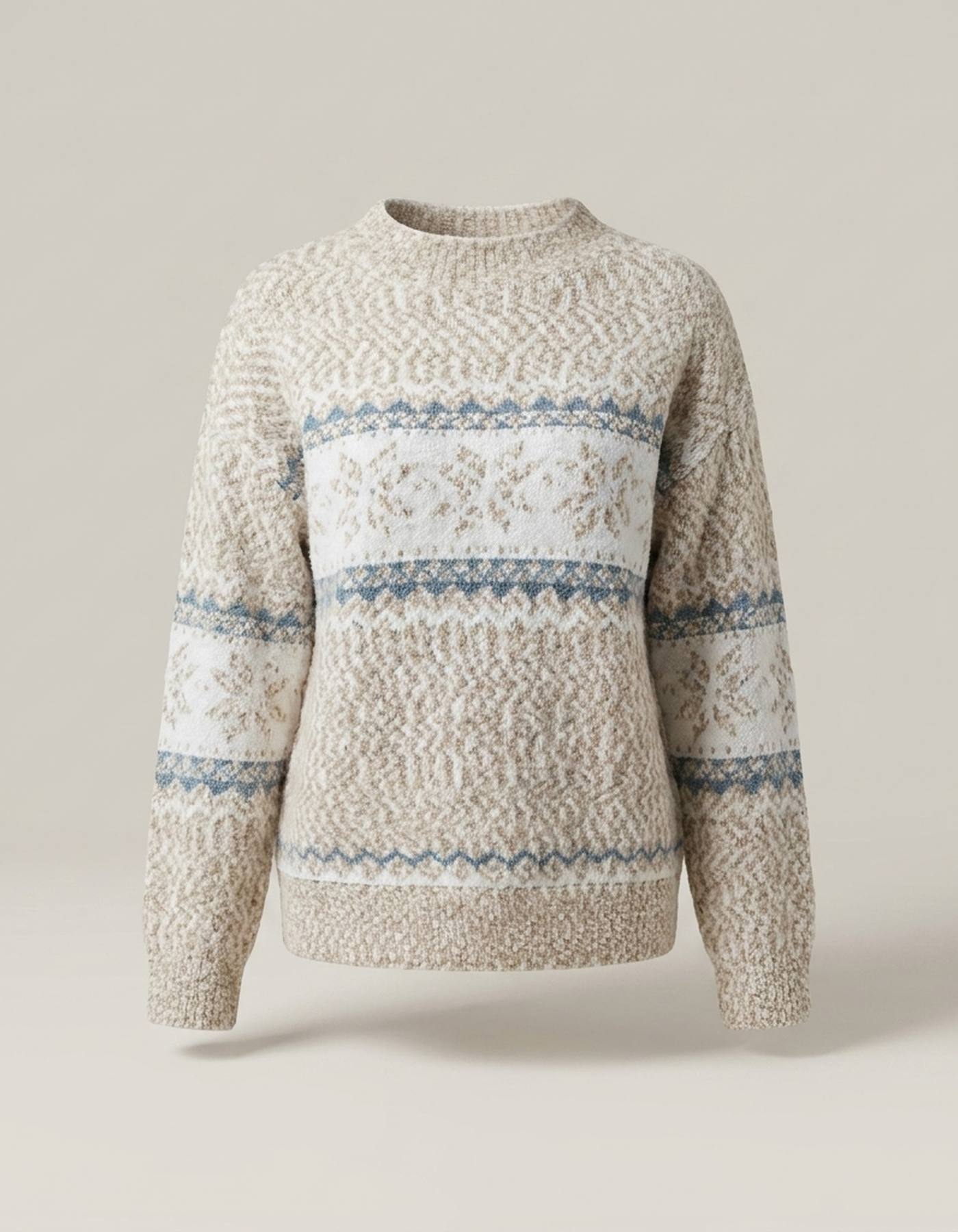 PLUXSTYLE::numise::angela-fair-isle-sweater::pack-beige