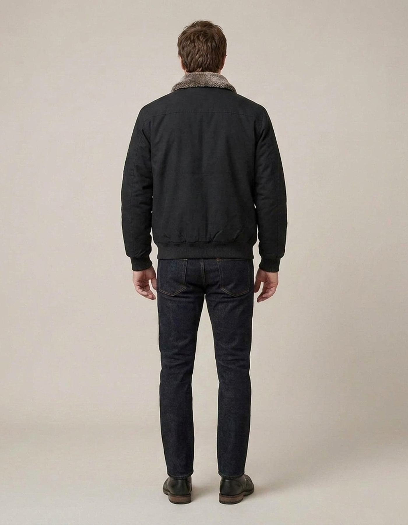 PLUXSTYLE::numise::mens-zip-front-bomber-parka::back