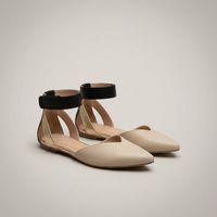 PLUXSTYLE::numise::two-tone-pointed-toe-table::pack-khaki