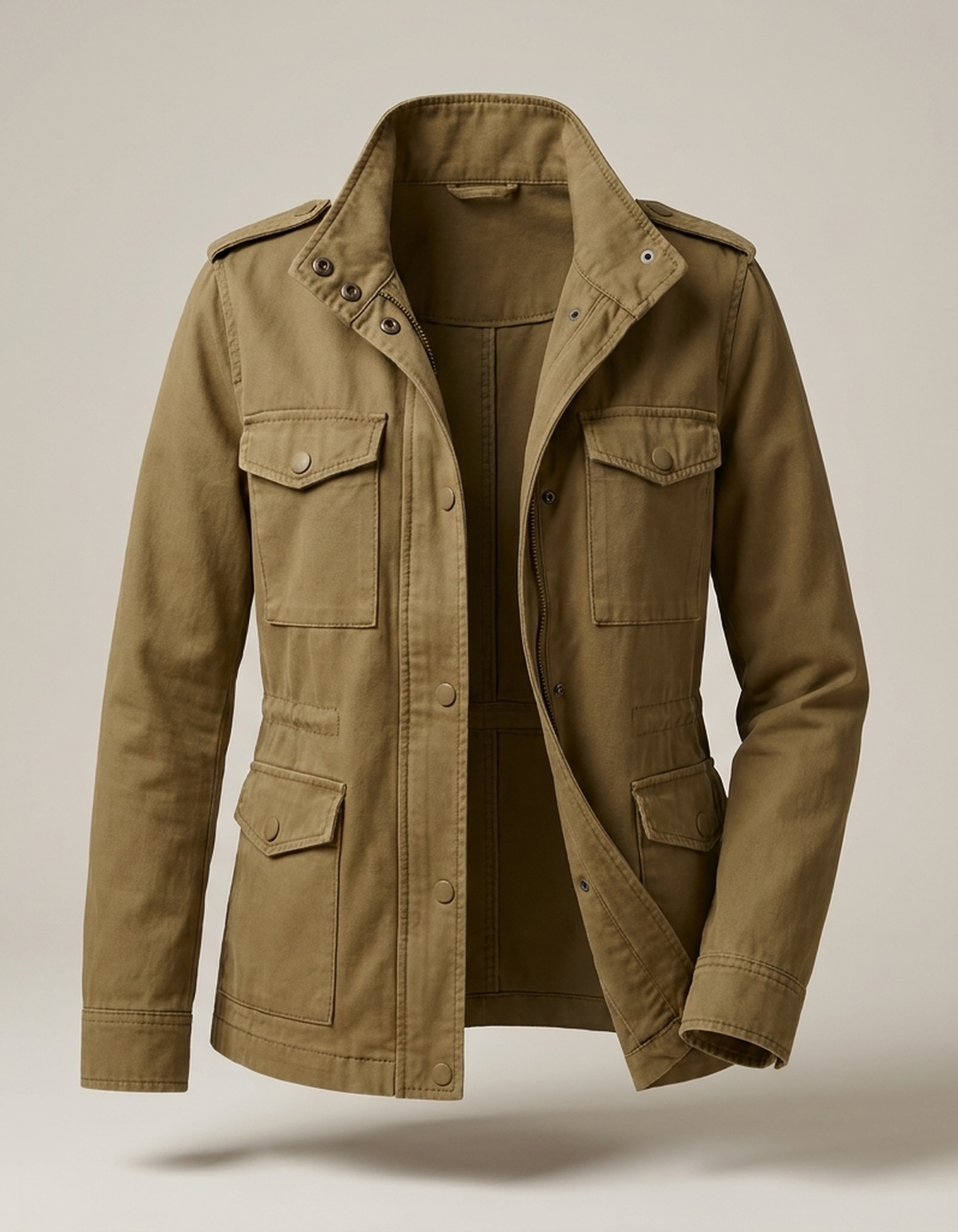 PLUXSTYLE::numise::military-inspired-utility-parka::pack-brown